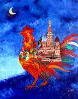 « Le Coq et la Cathédrale Saint-Basile à Moscou »
